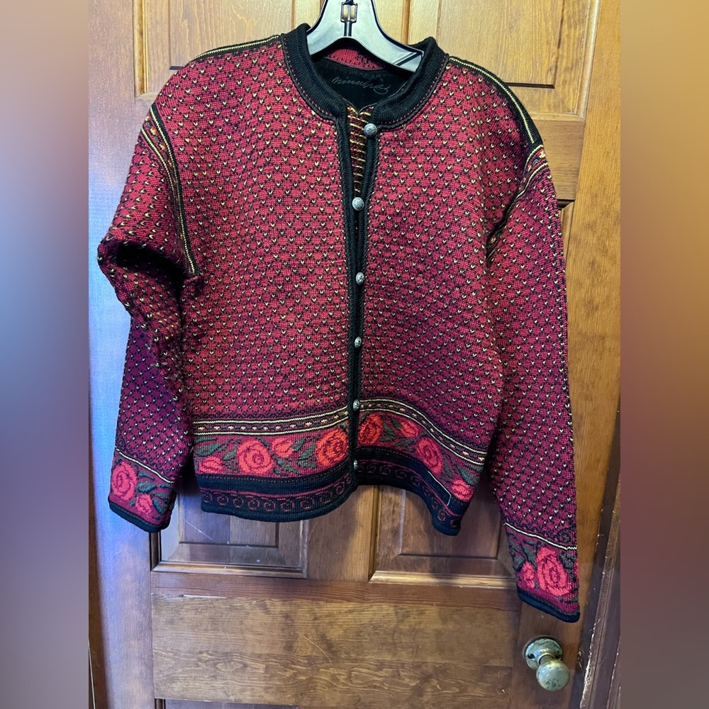 Dale of Norway, Women's Red and Black Wool Sweater, in pristine condition